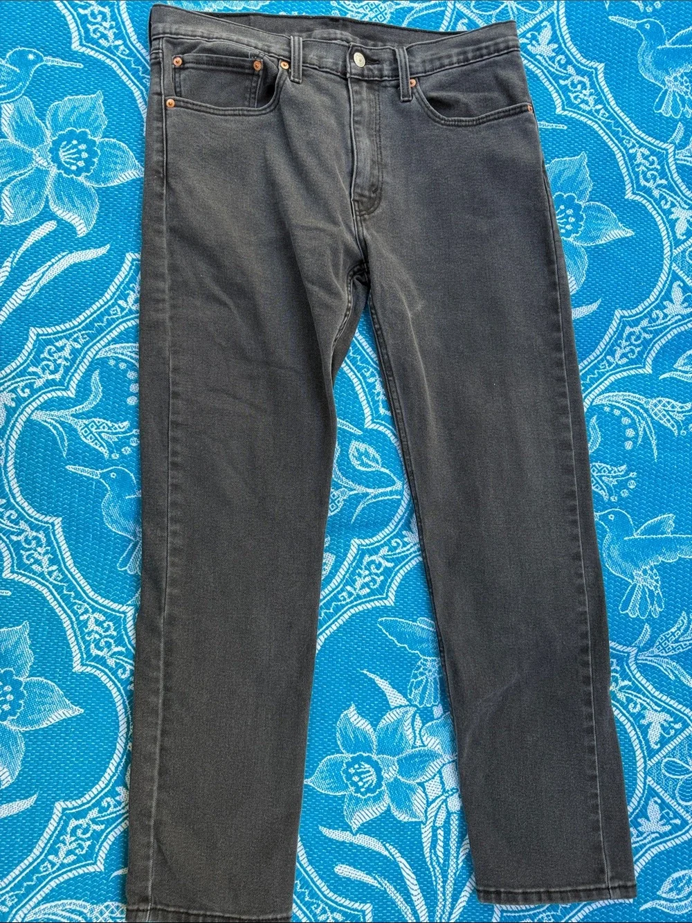 Levi's 502 Taper Black Washed Denim Jeans Size 34x32